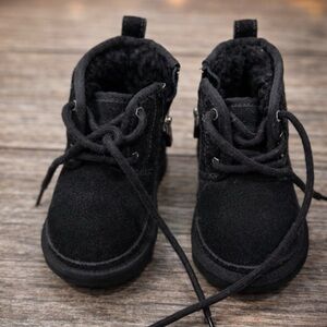 UGG Kids Black Suede Boots
